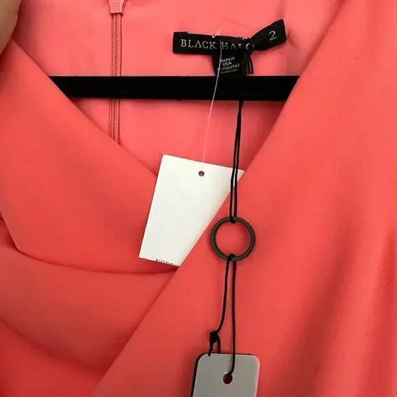 NWT Black Halo Belted Jackie O Sheath Dress Women's Salmon Size 2